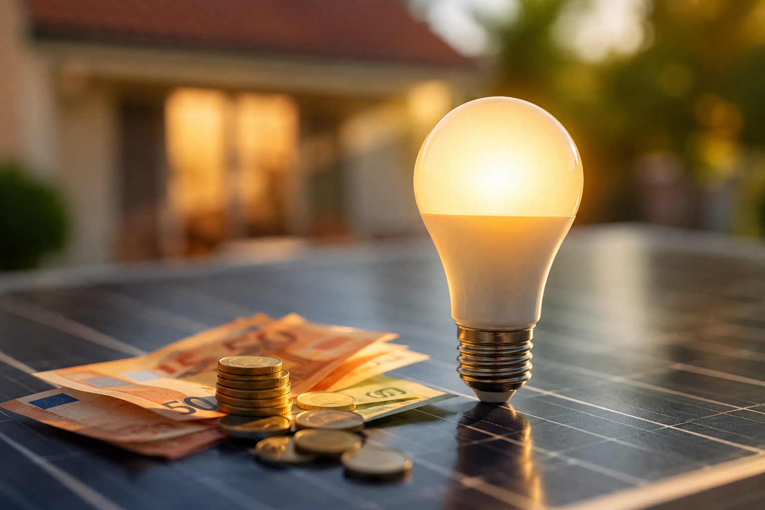 Lumière solaire et économies en action